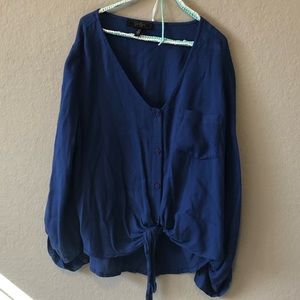 Jessica Simpson Blue Tie Top